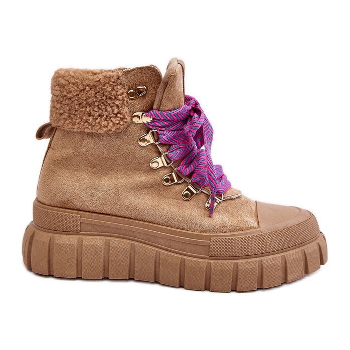 Bottes de trappeur isolées Ralotta marron sur semelle épaisse brun