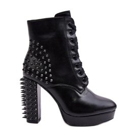 Bottines à clous pour femmes, noir Alemilla