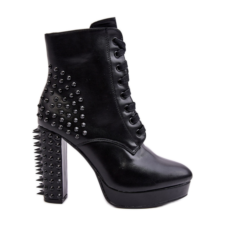 Bottines à clous pour femmes, noir Alemilla le noir