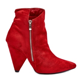 Lu Boo Bottines asymétriques rouges à talons hauts
