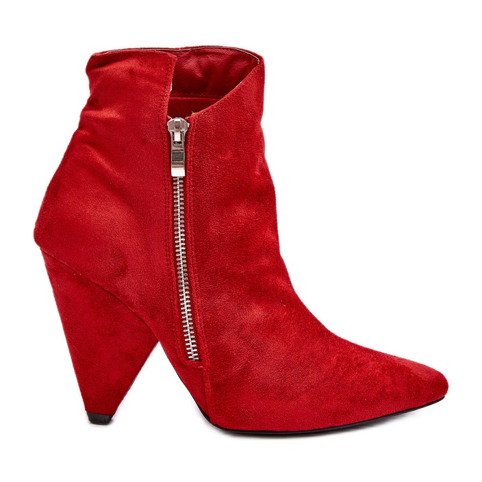 Lu Boo Bottines asymétriques rouges à talons hauts