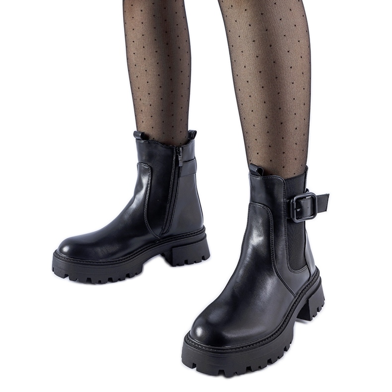 Bottes isolées noires avec boucle Casola le noir