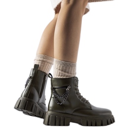 Bottines Spadafore vert foncé avec poche