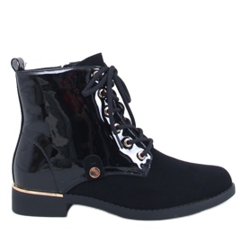 Ninas Bottines à lacets noires le noir