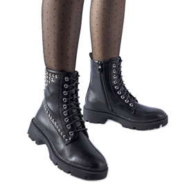 Bottes de travail noires ornées de clous Bobbitt le noir