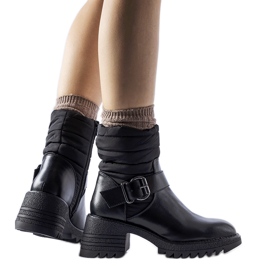Bottes chaudes noires à semelle massive Nisri