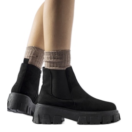 Low boots noires à semelle massive Willo le noir