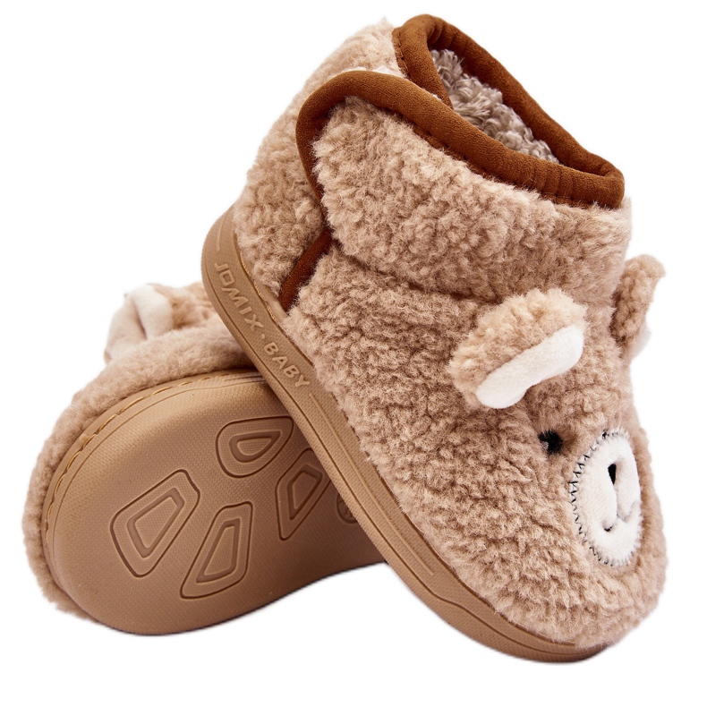 Chaussons Isolés Enfant Avec Ours En Peluche, Beige Eberra