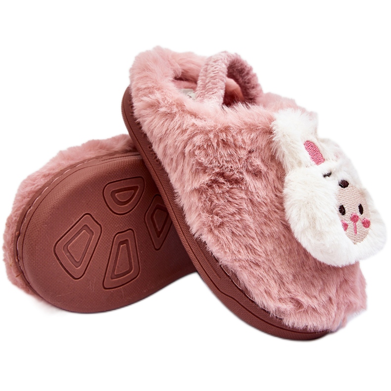 Chaussons lapin en fourrure pour enfants, rose Dicera Chaussons lapin en fourrure pour enfants, rose Dicera