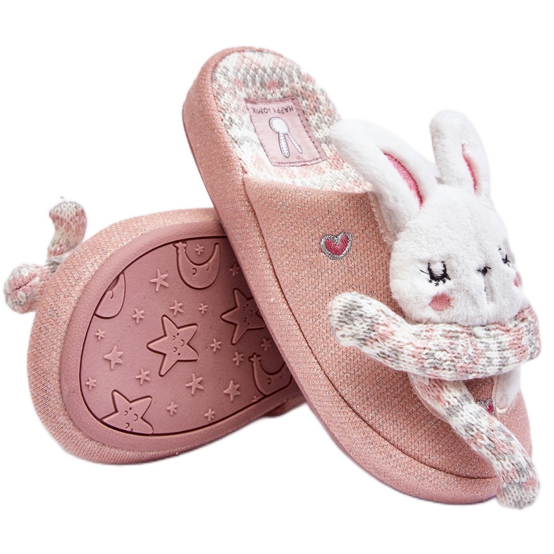 Chaussons Lapin Rose Enfant à Semelle Épaisse, Dasca