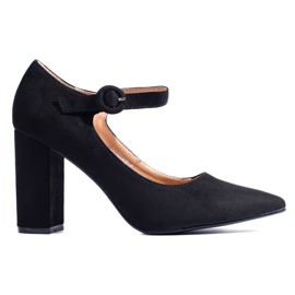 Escarpins à talons hauts Shelovet en daim noir le noir