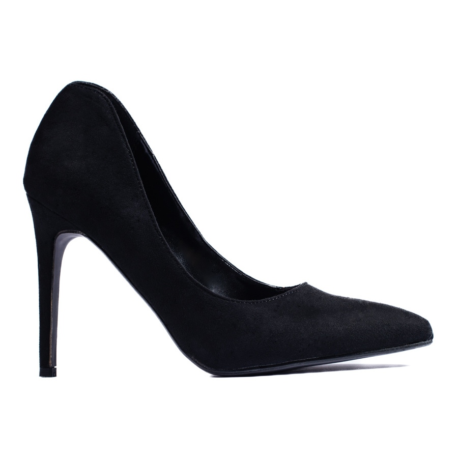 Escarpin noir en sales daim