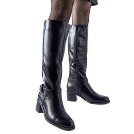 Boots noires avec boucle décorative Ernest