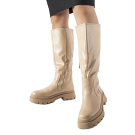Bottines plates classiques Christien beiges