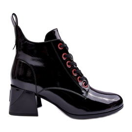 Bottines Basses Lacées Vernies S.Barski MR870-66 Noir