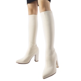 Bottines chaussettes à talons hauts beiges de Conway