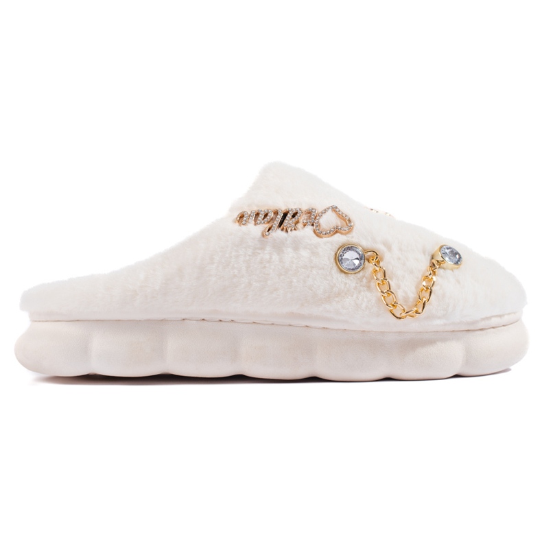 Chaussons blancs pour femmes avec décorations Shelovet blanche