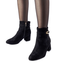 Bottines noires à petit talon avec boucle Sesto le noir