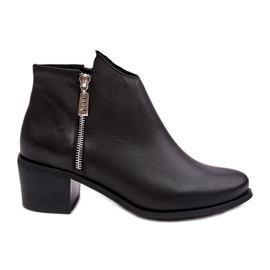 Bottines femme en cuir à tige basse sur talon haut avec fermetures éclair, Noir Annaja le noir Bottines femme en cuir à tige basse sur talon haut avec fermetures éclair, Noir Annaja le noir