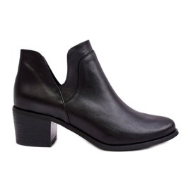 Bottines En Cuir À Talons Hauts Découpés Noir Dalros le noir