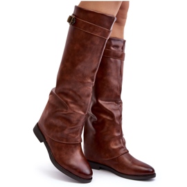 Bottines plates à tige froncée pour femme, marron Tercella brun
