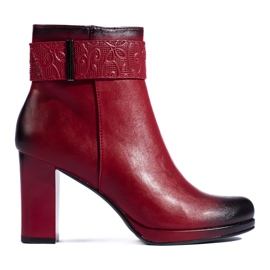 Bottes à talons hauts pour femmes rouges de Daszyński