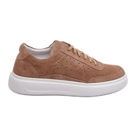 Chaussures de sport en daim pour hommes Zazoo 1544 Beige
