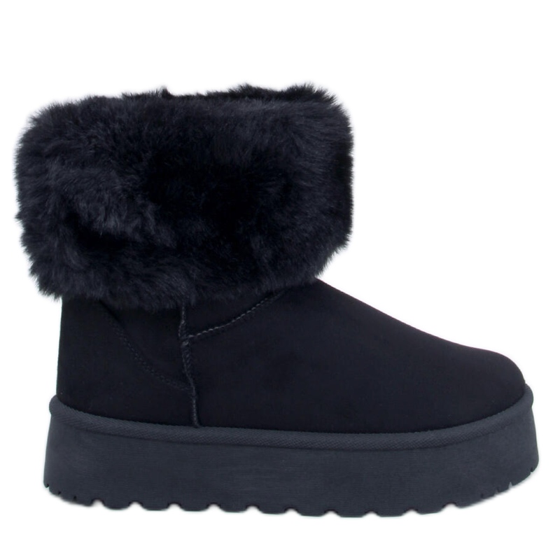 Tayna Boots de neige plateforme noires avec fourrure le noir