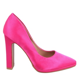 Escarpins en satin à talons larges Olivv Fuchsia rose