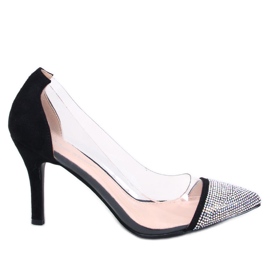 Escarpins femme Briana Black transparents à talons noir