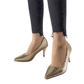 Escarpins à talons aiguilles à sequins dorés Ernesto d'or Escarpins à talons aiguilles à sequins dorés Ernesto d'or