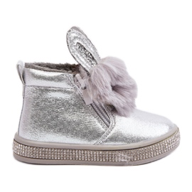 Bottes de neige pour enfants Silver Mothia avec fermeture éclair argent