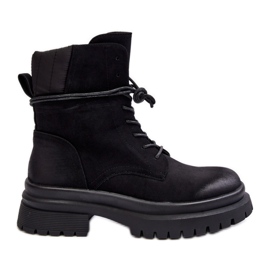 Bottines Trappeur Femme Sur Semelle Épaisse, Noir Narelona