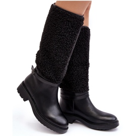 Cuissardes avec fourrure pour femme, noir Bellama le noir