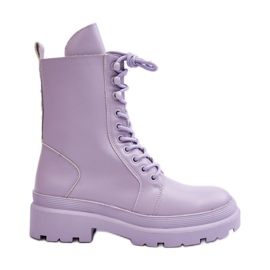 Bottes Worker Femme, Eco-cuir, Violet Irande Bottes Worker Femme, Eco-cuir, Violet Irande