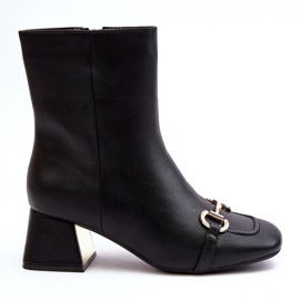 Bottines à talons hauts Adinah noires avec décoration