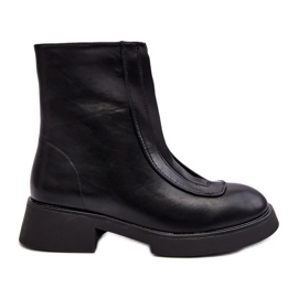 Bottines Plates Avec Fermeture Éclair Pour Femme Noir Elkasa