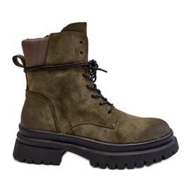 Bottines Trappeur Femme Sur Semelle Épaisse, Vert Foncé, Narelona