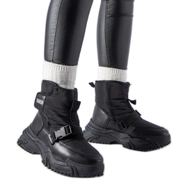 Bottes de neige isolées Mernicco noires avec Velcro le noir