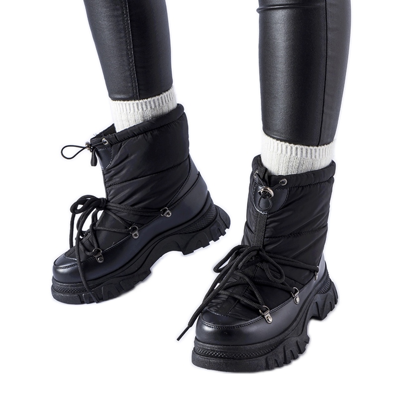Bottes de neige isolées Aubine noires le noir