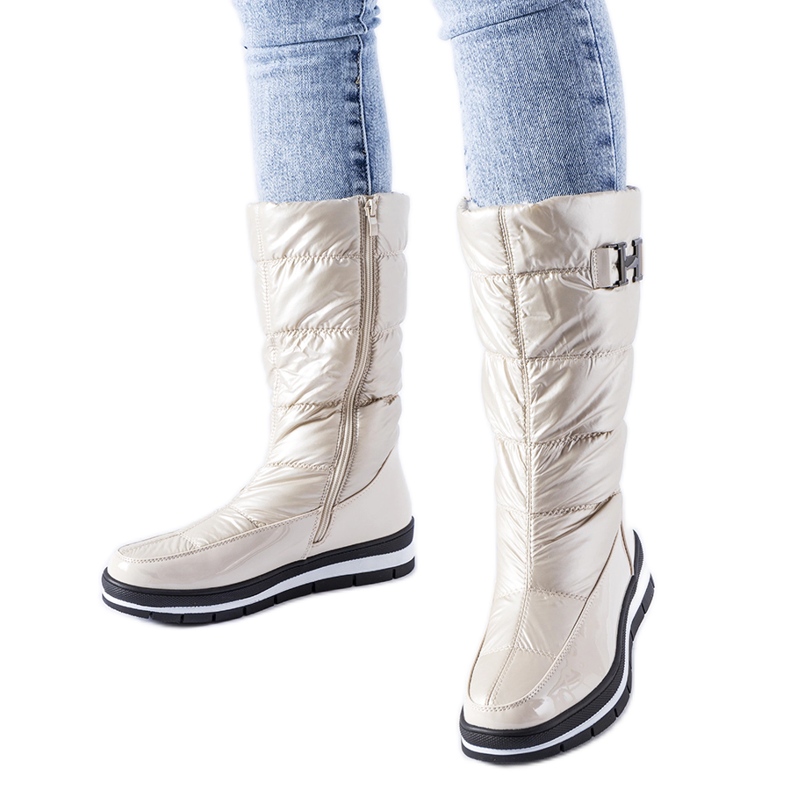 Bottes de neige hautes isolées beiges de Settimo