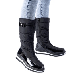 Bottes de neige hautes isolées noires de Settimo