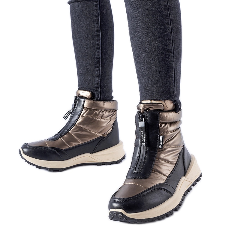 Bottes de neige isolées marron Ritter avec fermeture éclair brun Bottes de neige isolées marron Ritter avec fermeture éclair brun