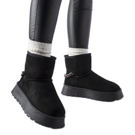 Bottines de neige noires avec chaîne Belfiore décorative