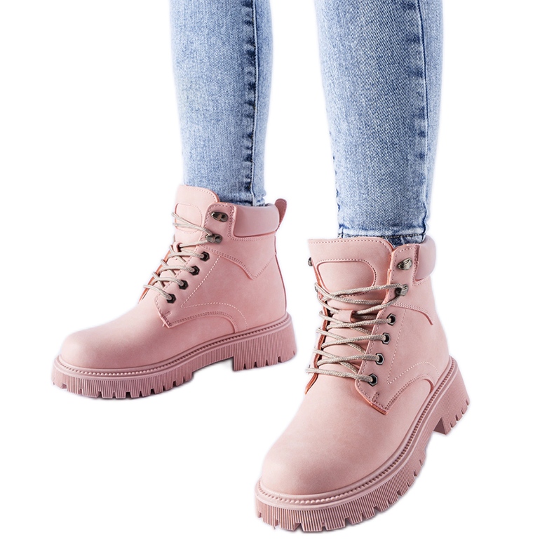 Travailleurs Aranova isolés à lacets rose clair