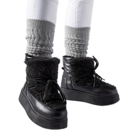 Bottes de neige noires sur une immense plateforme Elvio le noir