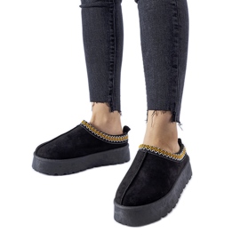 Bottines de neige basses noires avec surpiqûres décoratives Fori