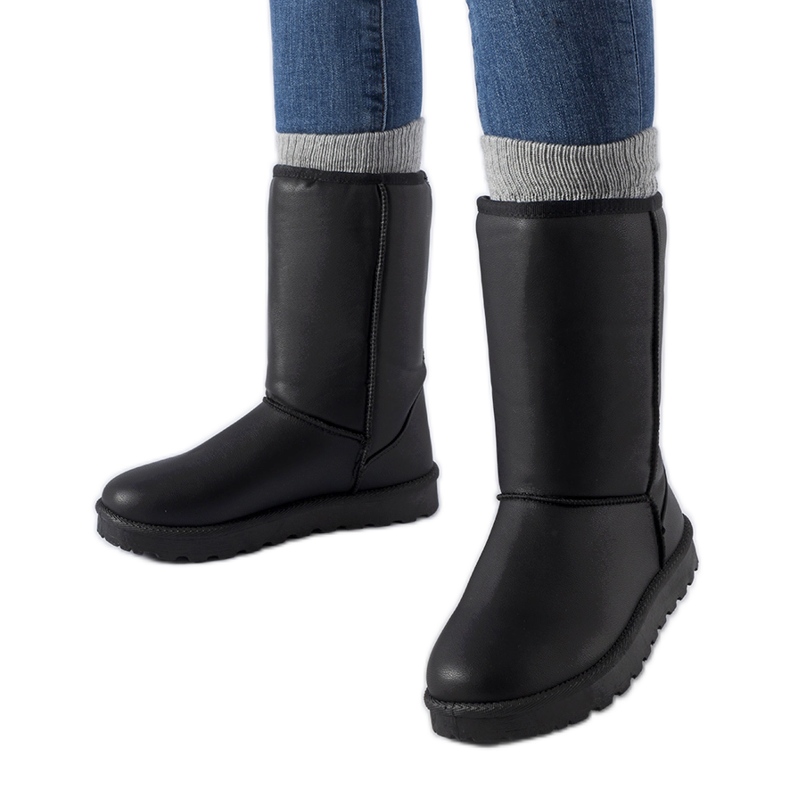 Bottes de neige classiques noires en éco-cuir Bobby le noir Bottes de neige classiques noires en éco-cuir Bobby le noir