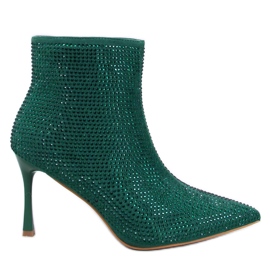 Bottines à talons hauts avec cristaux Demish Green vert