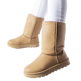 Bottes de neige classiques Bobby en éco-cuir marron beige